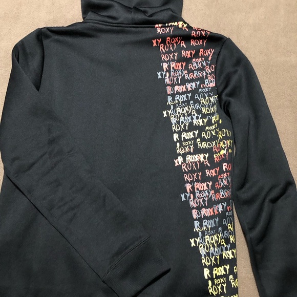 Roxy zip front hoodie. Size small. Black / multi coloured logo - Picture 4 of 9